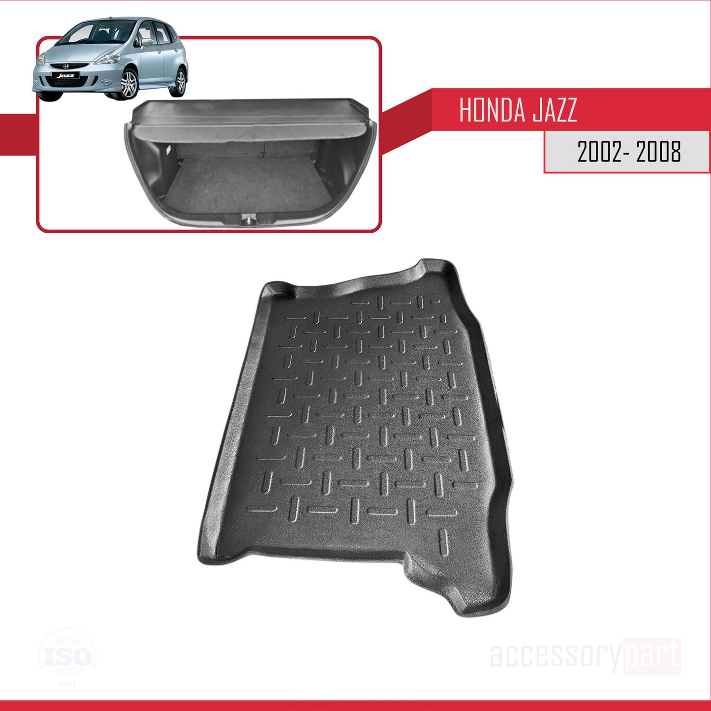 Trunk Mats for Honda Jazz 2002-2008 Cargo Liner BLACK