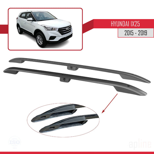 Compatible con Hyundai ix25 2015-2019 (Distancia entre ejes Corta L1/H1) Rieles de Techo Portaequipajes de Techo (Modelo Adhesivo) Negro