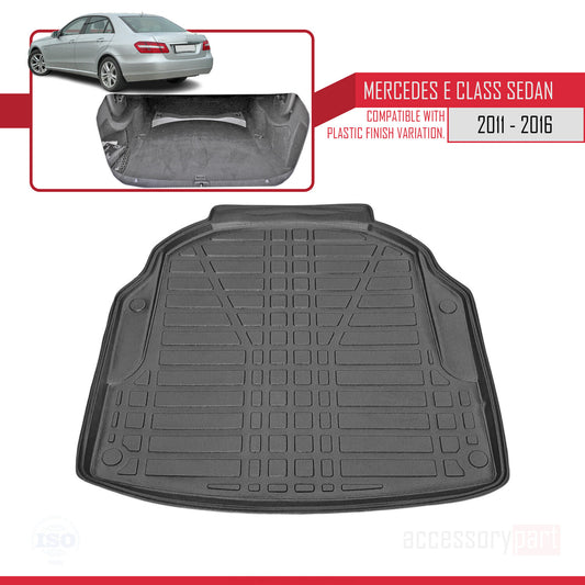 Compatible con Mercedes Clase E 4 (W212) 2010-2015 Flexible Tronco Alfombra De Carga Piso de Carga Bandeja Maletero Trasero Negro