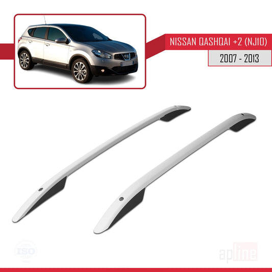 Compatible con Nissan Qashqai +2 (NJ10) 2008-2013 (Distancia entre ejes Corta L1/H1) Rieles de Techo Portaequipajes de Techo (Modelo Adhesivo) Gris