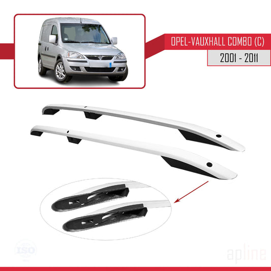 Compatible con Opel Combo C 2001-2011 (Distancia entre ejes Corta L1/H1) Rieles de Techo Portaequipajes de Techo (Modelo Adhesivo) Gris