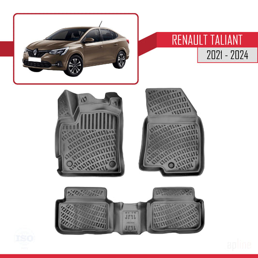 Compatible con Renault Taliant 3 2021-2024 4D Alfombrillas de Goma Negro
