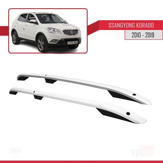 Compatible con Ssangyong Korando 3 (C200) 2010-2019 (Distancia entre ejes Corta L1/H1) Rieles de Techo Portaequipajes de Techo (Modelo Adhesivo) Gris