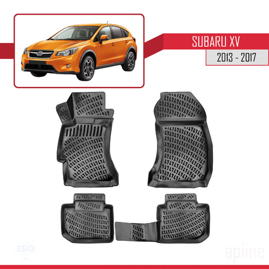 Compatible con Subaru XV 2013-2017 4D Alfombrillas de Goma Negro
