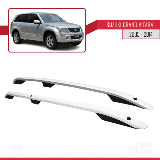 Compatible con Suzuki Grand Vitara 2 (JT) (5 Door) 2005-2014 (Distancia entre ejes Corta L1/H1) Rieles de Techo Portaequipajes de Techo Gris