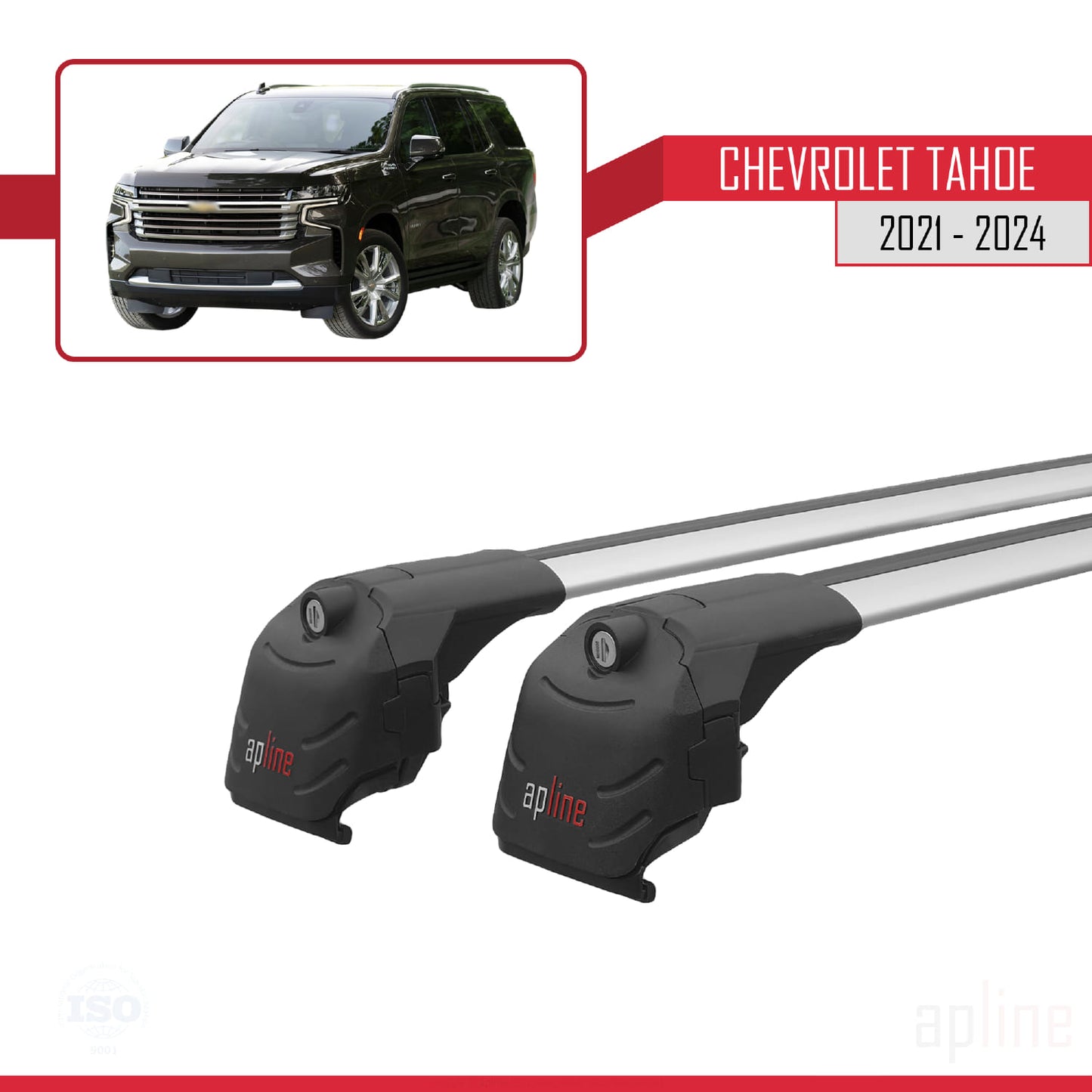 Compatibile con Chevrolet Tahoe 2021-2024 ACE-2 Barre portatutto per auto Portapacchi in alluminio grigio 2 barre
