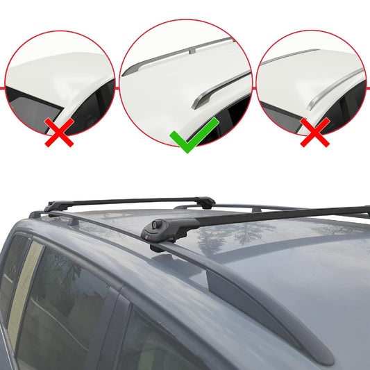 Compatible con Citroen C3 Aircross (A88) 2018-2024 ACE-1 Barras de Techo Auto Portaequipajes Barras Transversales Negro Aluminio 2 Barras
