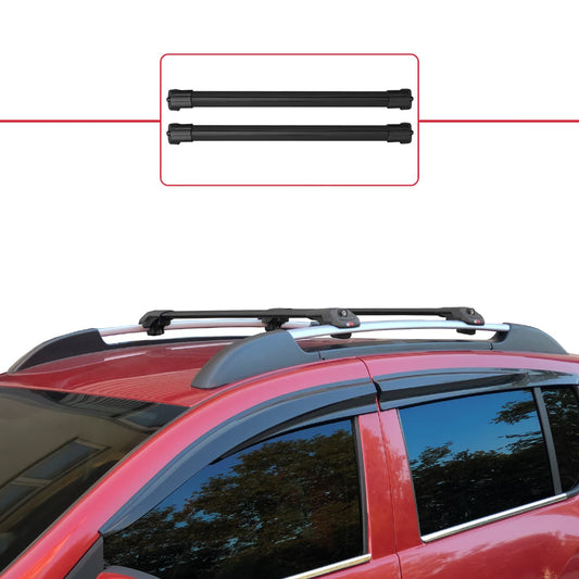 Compatible con Dacia Sandero Stepway 2 2012-2020 ACE-1 Barras de Techo Auto Portaequipajes Barras Transversales Negro Aluminio 2 Barras