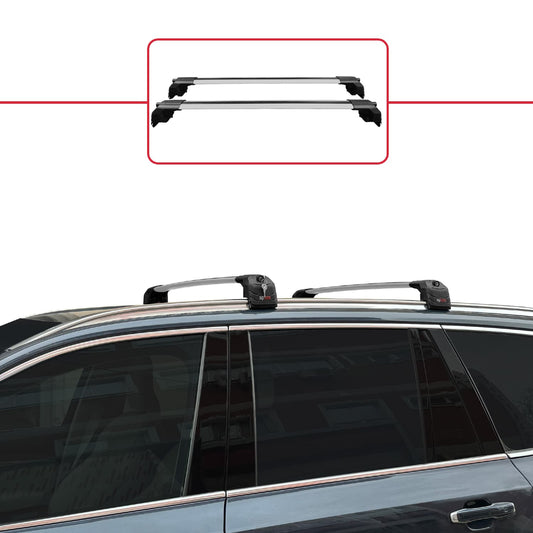 Compatible con Volvo XC90 II 2015-2025 ACE-2 Barras de Techo Auto Portaequipajes Barras Transversales Gris Aluminio 2 Barras
