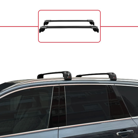 Compatible con Volvo XC90 II 2015-2025 ACE-2 Barras de Techo Auto Portaequipajes Barras Transversales Negro Aluminio 2 Barras