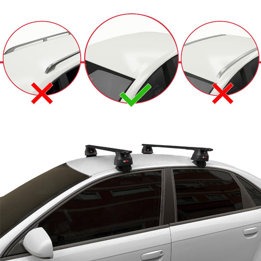 Compatible con A4 (B6) 2001-2004 ACE-4 Barras de Techo Auto Portaequipajes Barras Transversales Negro Aluminio 2 Barras