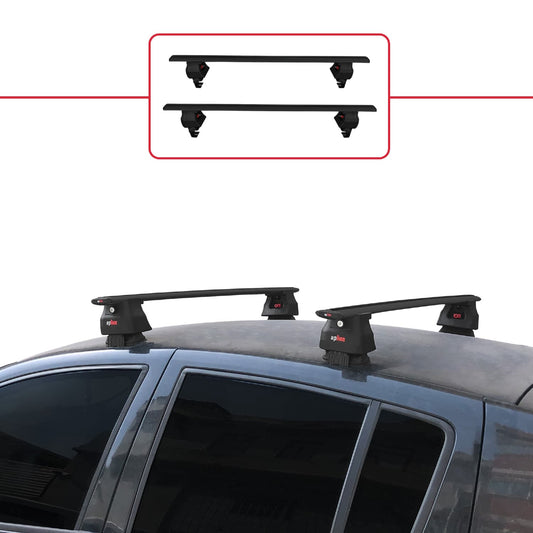Compatible con Renault Clio 3 2006-2012 ACE-4 Barras de Techo Auto Portaequipajes Barras Transversales Negro Aluminio 2 Barras