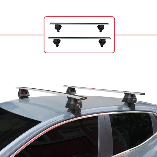 Compatible con Renault Clio 5 2019-2025 ACE-4 Barras de Techo Auto Portaequipajes Barras Transversales Gris Aluminio 2 Barras