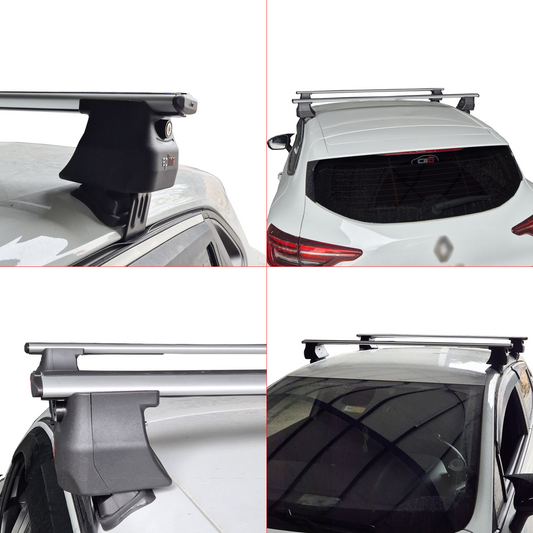 Compatible con Renault Clio 4 2013-2020 ACE-4 Barras de Techo Auto Portaequipajes Barras Transversales Gris Aluminio 2 Barras