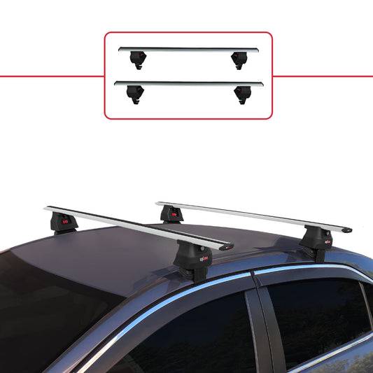 Compatible con Toyota Corolla 11 (E180) 2013-2018 ACE-4 Barras de Techo Auto Portaequipajes Barras Transversales Gris Aluminio 2 Barras