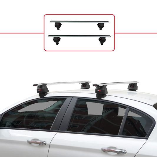 Compatible con Fiat Egea Berlina 2015-2025 ACE-4 Barras de Techo Auto Portaequipajes Barras Transversales Gris Aluminio 2 Barras