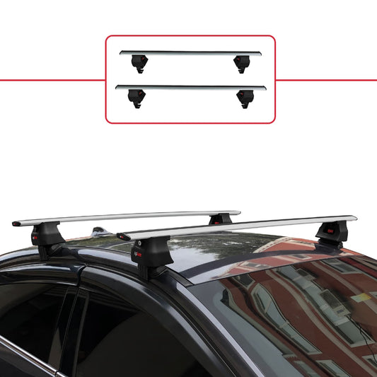 Compatible con Renault Fluence 2009-2015 ACE-4 Barras de Techo Auto Portaequipajes Barras Transversales Gris Aluminio 2 Barras