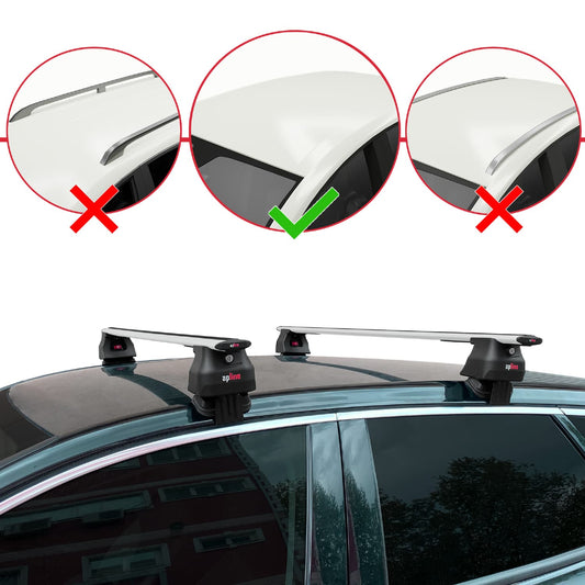 Compatible con Opel Grandland X 2018-2021 ACE-4 Barras de Techo Auto Portaequipajes Barras Transversales Gris Aluminio 2 Barras