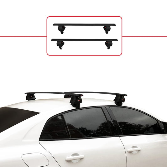 Compatible con Renault Megane 4 (BFB) Pre-Facelift 2016-2020 ACE-4 Barras de Techo Auto Portaequipajes Barras Transversales Negro Aluminio 2 Barras