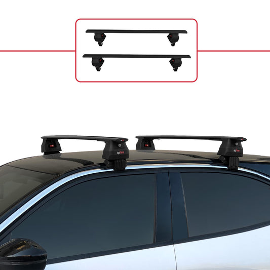 Compatible con Opel/Vauxhall Mokka B 2021-2025 ACE-4 Barras de Techo Auto Portaequipajes Barras Transversales Negro Aluminio 2 Barras
