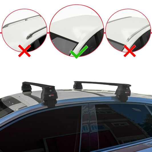 Compatible con Volkswagen Polo 6 (AW) 2018-2025 ACE-4 Barras de Techo Auto Portaequipajes Barras Transversales Negro Aluminio 2 Barras
