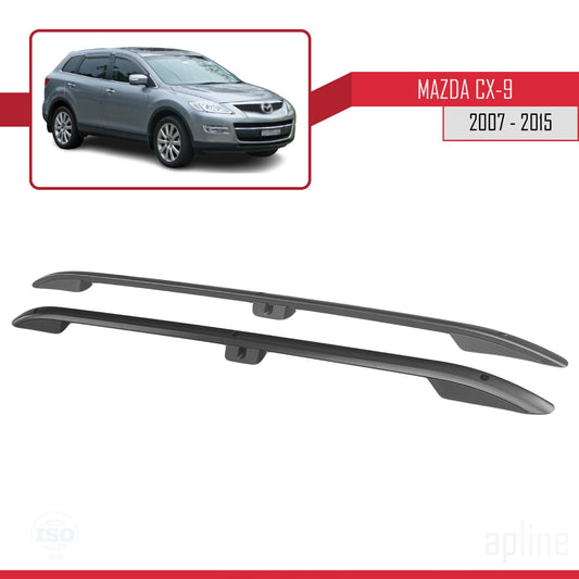 Compatible con Mazda CX-9 I (TB) 2007-2015 (Distancia entre ejes Corta L1/H1) Rieles de Techo Portaequipajes de Techo Negro