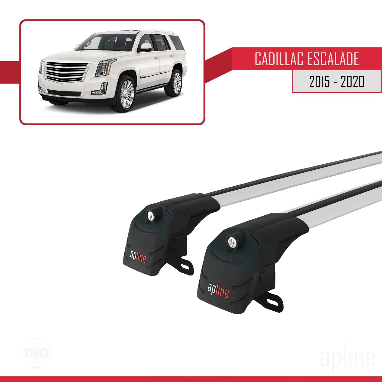 Compatibile con Cadillac Escalade 2015-2020 ACE-2 Barre portatutto per auto Portapacchi in alluminio grigio 2 barre