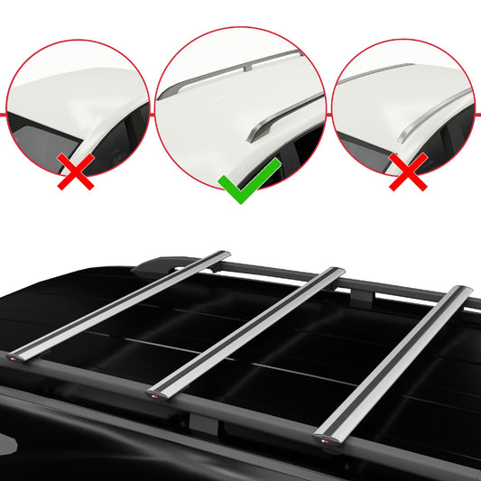 Compatible con Honda Odyssey 2011-2017 BASIC Model Barras de Techo Auto Portaequipajes Barras Transversales Gris Aluminio 3 Barras