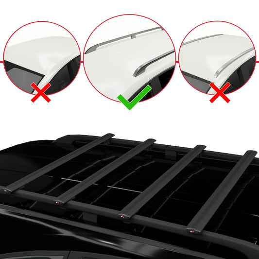 Compatible con Citroen Nemo 3 (225) 2007-2024 BASIC Model Barras de Techo Auto Portaequipajes Barras Transversales Negro Aluminio 4 Barras