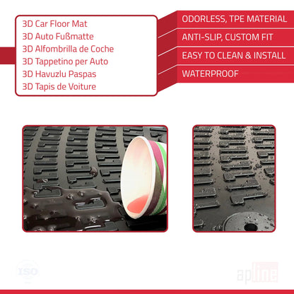 Compatible avec Skoda Superb 3 (3V) Pre-Facelift 2015-2019 4D Tapis de Voiture Noir