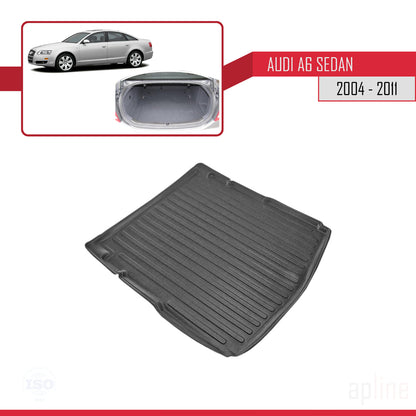 Passend für Audi A6 (C6) Limousine (2004–2011), flexible Kofferraummatte, Ladeboden, schwarz