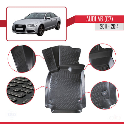 Compatibile con tappetini auto A6 (C7) 2011-2014 4D neri