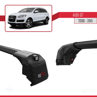 Compatible avec Q7 (4L) 2006-2015 ACE-2 Barres de Toit Railing Porte-Bagages de Voiture Noir Aluminium 2 Barres