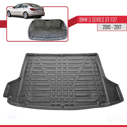 Tapis de Coffre pour BMW 5 Séries (F07) GRAN TURISMO 2009-2017 Flexible NOIR