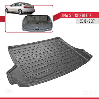Passend für BMW 5er (F07) Gran Turismo 2010–2017, flexible Kofferraummatte, Ladeboden, Schwarz