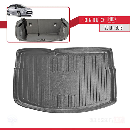 Passend für Citroën C3 Aircross (Modelljahre 2010–2016): Flexible Kofferraummatte, Ladeboden, Schwarz