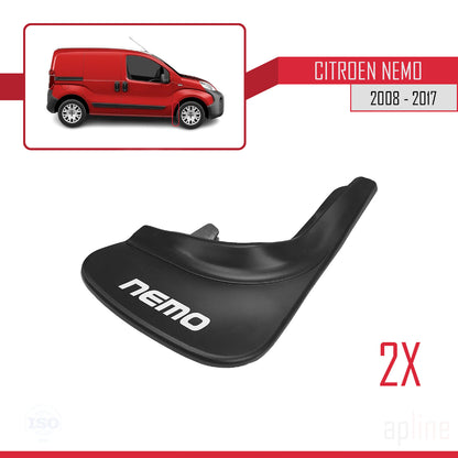 Compatibile con Citroen Nemo 3 (225) 2008-2017 Set di 4 paraspruzzi anteriori e posteriori per auto, neri