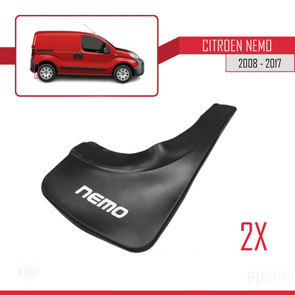 Compatibile con Citroen Nemo 3 (225) 2008-2017 Set di 4 paraspruzzi anteriori e posteriori per auto, neri