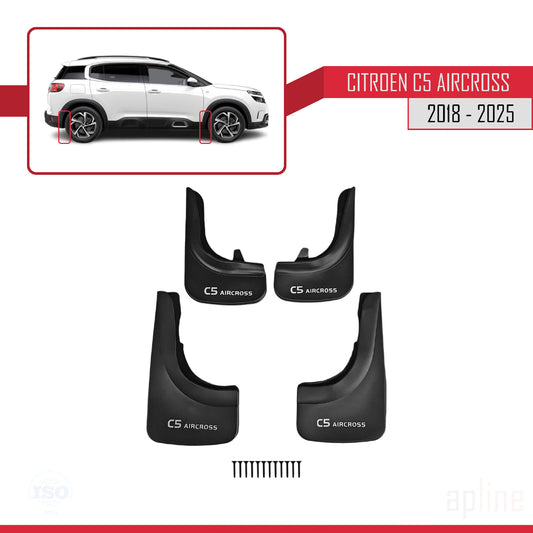 Compatible con Citroen C5 Aircross 2018-2025 Guardabarros Vehículo Juego Delantero Trasero 4 Piezas Negro