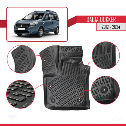 Tappetini auto compatibili con Dacia Dokker (K67) 2012-2024 4D neri