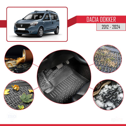 Tappetini auto compatibili con Dacia Dokker (K67) 2012-2024 4D neri