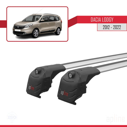 Compatibile con Dacia Lodgy (J92) 2012-2022 ACE-2 Barre portatutto per auto Portapacchi in alluminio grigio 2 barre