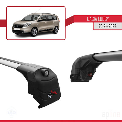 Compatibile con Dacia Lodgy (J92) 2012-2022 ACE-2 Barre portatutto per auto Portapacchi in alluminio grigio 2 barre