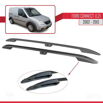 Compatible avec Ford Transit/Tourneo Connect 2002-2013 (Empattement Long L2/H1) Rails de Toit Porte-bagages sur le Toit Noir