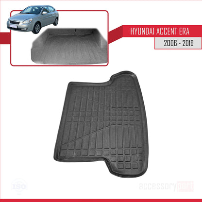 Tapis de Coffre pour Hyundai Accent Era 2006-2016 Flexible NOIR