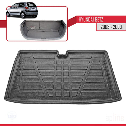 Tapis de Coffre pour Hyundai Getz 2003-2016 Flexible NOIR