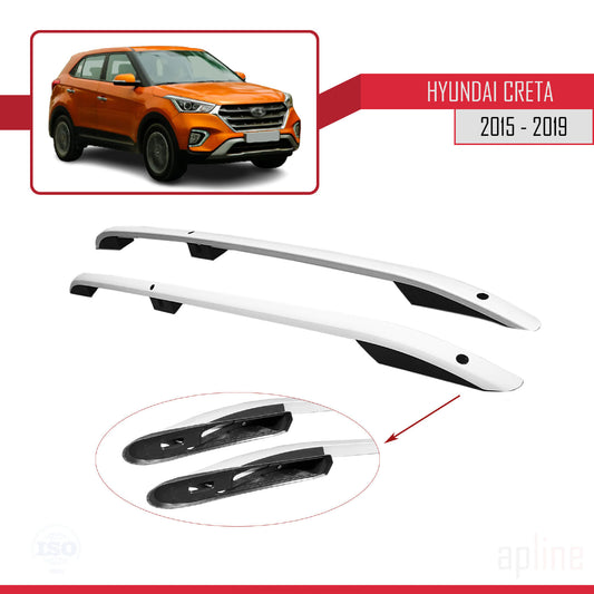 Compatible con Hyundai Creta 2015-2019 (Distancia entre ejes Corta L1/H1) Rieles de Techo Portaequipajes de Techo (Modelo Adhesivo) Gris