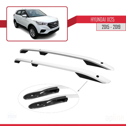 Compatible avec Hyundai ix25 2015-2019 (Empattement Court L1/H1) Rails de Toit Porte-bagages sur le Toit (Modèle Adhésif) Gris