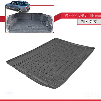 Compatible with Land Rover Range Rover Vogue (Hibrit) 2018-2022 Flexible Trunk Mats Cargo Liner Black