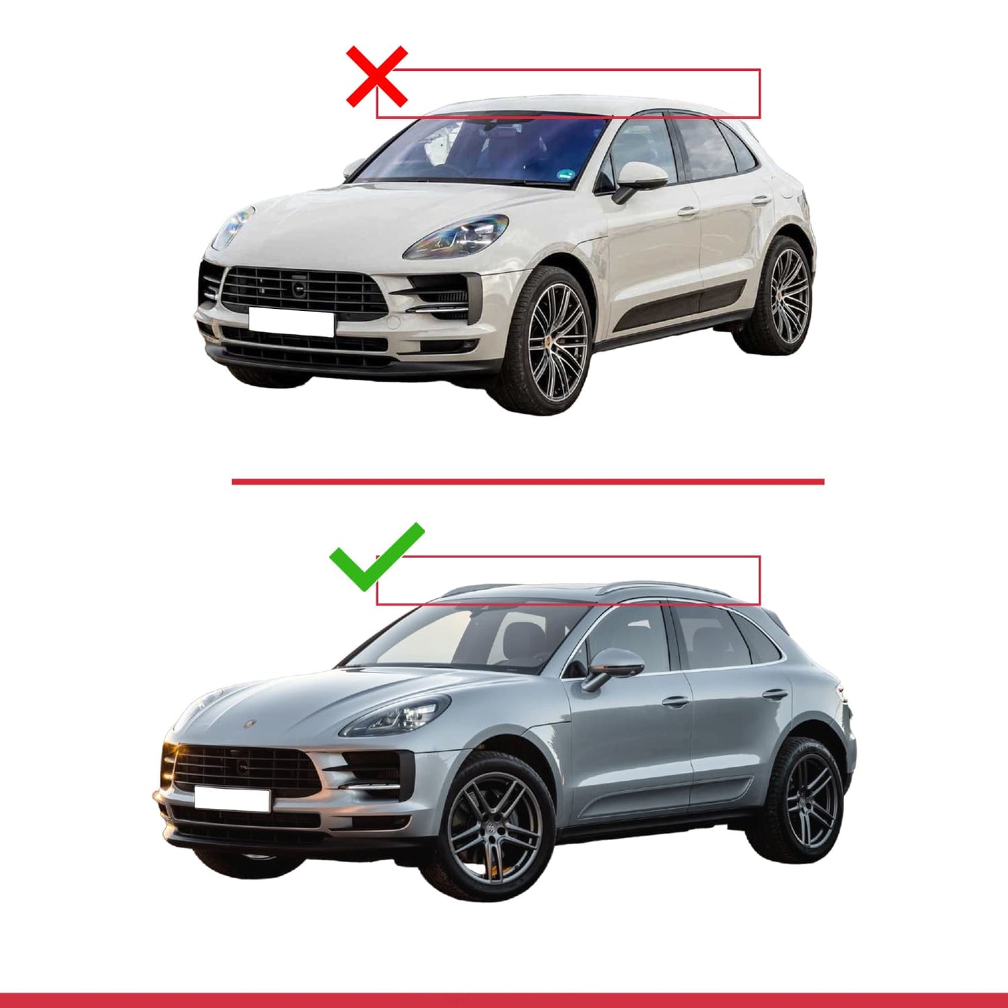 Compatible con Porsche Macan (95B) 2014-2024 ACE-2 Barras de Techo Auto Portaequipajes Barras Transversales Negro Aluminio 2 Barras